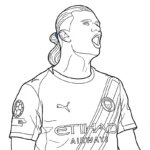 coloriage Erling Haaland pour enfant à imprimer