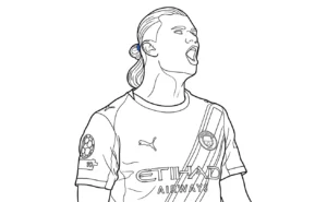 coloriage Erling Haaland pour enfant à imprimer