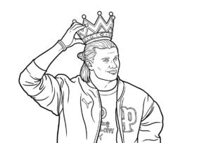 coloriage Erling Haaland gratuit à imprimer