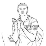 coloriage Erling Haaland à imprimer pour enfant de 6 ans
