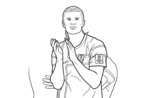 coloriage Erling Haaland à imprimer pour enfant de 6 ans