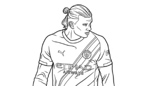 coloriage Erling Haaland pour enfants à imprimer