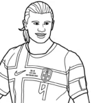 coloriage Erling Haaland pour enfant de 8 ans