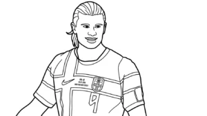 coloriage Erling Haaland pour enfant de 8 ans