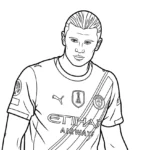 coloriage Erling Haaland et decoupage