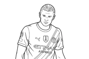 coloriage Erling Haaland et decoupage