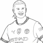 coloriage Erling Haaland pour enfants a imprimer