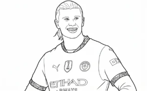 coloriage Erling Haaland pour enfants a imprimer