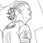 coloriage Erling Haaland gratuit a imprimer