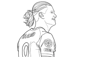 coloriage Erling Haaland pour enfant de 4 ans