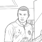 coloriage Erling Haaland et dessin a imprimer