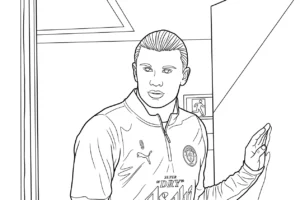 coloriage Erling Haaland et dessin a imprimer