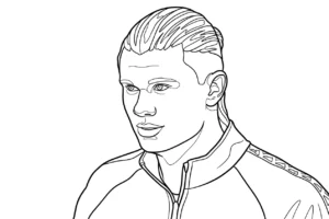 coloriage Erling Haaland pour enfant de 4 ans