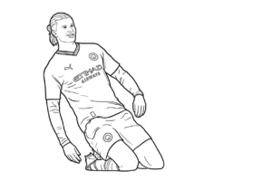coloriage Erling Haaland pour enfant gratuit