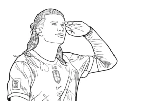 coloriage Erling Haaland pour enfant de 7 ans