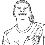 coloriage Erling Haaland pour enfants