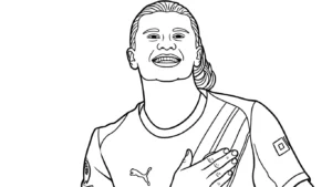 coloriage Erling Haaland pour enfants