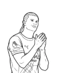 coloriage Erling Haaland à imprimer pour enfant de 2 ans