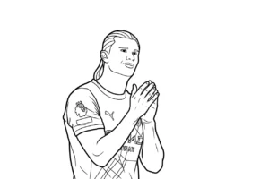 coloriage Erling Haaland à imprimer pour enfant de 2 ans