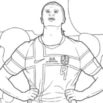 coloriage Erling Haaland pour enfants à imprimer