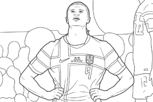 coloriage Erling Haaland pour enfants à imprimer