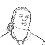 coloriage Erling Haaland a dessiner en ligne