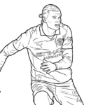 coloriage Erling Haaland pour enfant de à imprimer