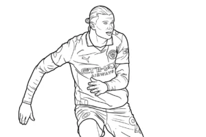 coloriage Erling Haaland pour enfant de à imprimer