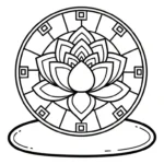 coloriage Mandala Lotus en ligne pour enfant
