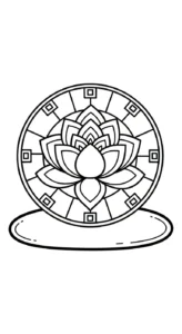 coloriage Mandala Lotus en ligne pour enfant