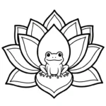 coloriage Mandala Lotus pour enfant de 4 ans