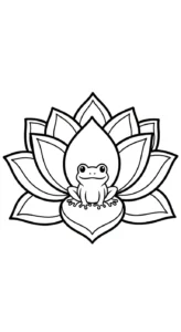 coloriage Mandala Lotus pour enfant de 4 ans