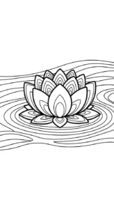 coloriage Mandala Lotus à imprimer pour enfant de 6 ans