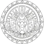 coloriage Mandala Lotus a imprimer gratuit