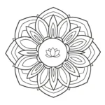 coloriage Mandala Lotus pour enfant a imprimer gratuit