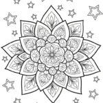 coloriage Mandala Lotus à imprimer pour enfant de 2 ans