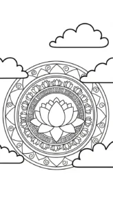 coloriage Mandala Lotus a colorier en ligne