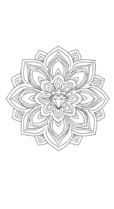 coloriage Mandala Lotus pour enfants à imprimer