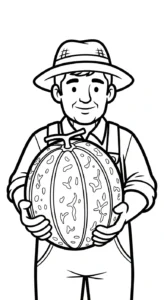 coloriage Melon Yubari pour enfant de 2 ans