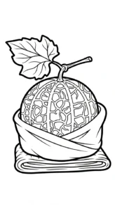 coloriage Melon Yubari a imprimer pour enfant de 4 ans