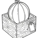 coloriage Melon Yubari a imprimer pour enfant de 4 ans