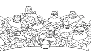 coloriage Sumikko Gurashi et decoupage a imprimer gratuit