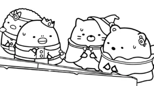 coloriage Sumikko Gurashi et découpage à imprimer