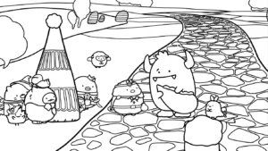 coloriage Sumikko Gurashi a imprimer pour enfant de 4 ans