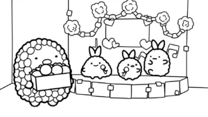 coloriage Sumikko Gurashi à imprimer pour enfant de 4 ans