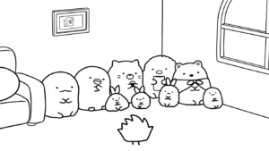 coloriage Sumikko Gurashi et découpage à imprimer
