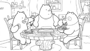 coloriage We Bare Bears a imprimer