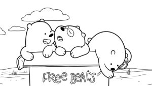coloriage We Bare Bears à imprimer pour enfant de 4 ans