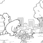 coloriage We Bare Bears et découpage à imprimer