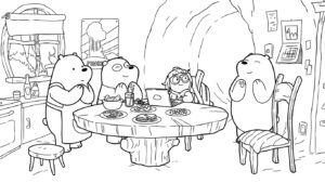 coloriage We Bare Bears à imprimer pour enfant de 4 ans
